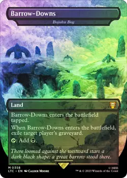 New NM+ FOIL MTG Barrow Downs (Bojuka Bog) Borderless #0358 LOTR Magic Card - Image 1