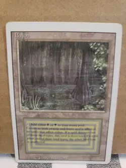 MTG REVISED DUAL LAND BAYOU RARE LAND VF LIGHTLY PLAYED MAGIC THE GATHERING 1994 - Image 1