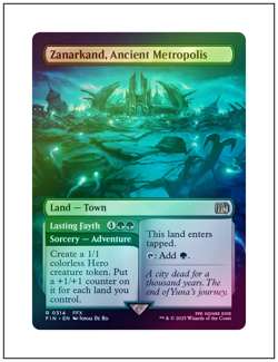1x Zanarkand, Ancient Metropolis, Foil, Borderless Art, Final Fantasy, MTG NM - Image 1