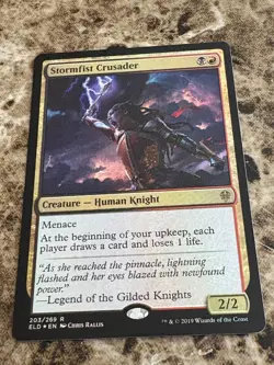 STORMFIST CRUSADER Magic MTG Throne of Eldraine Foil - Image 1