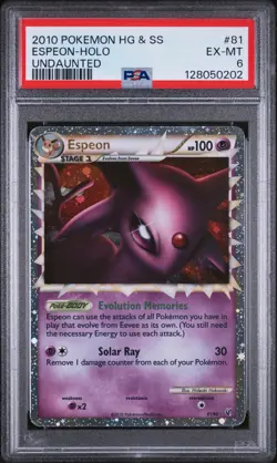 2010 POKEMON UNDAUNTED ESPEON PRIME #81 ULTRA RARE PSA 6 EX #113312722 - Image 1