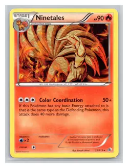 Pokemon TCG Ninetales 21/113 Legendary Treasures Normal LP - Image 1