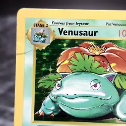 Shadowless Venusaur Holo Rare 15/102 Base Set Pokemon WOTC Vintage HP Crease - Image 1