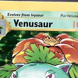 Shadowless Venusaur Holo Rare 15/102 Base Set Pokemon WOTC Vintage HP Crease - Image 2