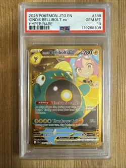 Iono's Bellibolt ex 188/159 Pokemon Journey Together SV09 Hyper Rare Gold PSA 10 - Image 1