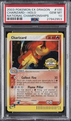 2003 POKEMON EX DRAGON NAT CHAMPIONSHIPS #100 CHARIZARD-HOLO PSA 10 - Image 1