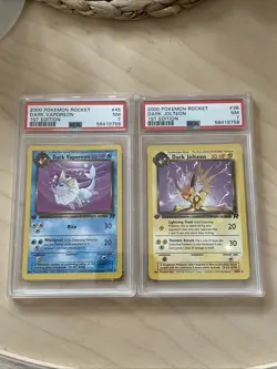 Pokemon 2000 Rocket Dark Vaporeon 1st Edition #45 Dark Jolteon 1st Edition #38 - Image 1