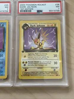 Pokemon 2000 Rocket Dark Vaporeon 1st Edition #45 Dark Jolteon 1st Edition #38 - Image 3