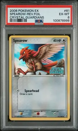 Pokemon TCG Spearow 61/100 EX Crystal Guardians Reverse Holo Stamped PSA 6 - Image 1