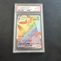 2021 Pokemon SWSH Evolving Skies #214 FA Umbreon Vmax Rainbow PSA 10 Gem Mint - Image 1