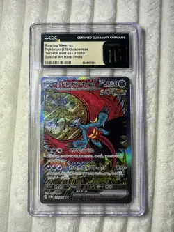 CGC 10 Pristine Roaring Moon ex 218/187 SAR Terastal Festival ex sv8a Pokemon - Image 1