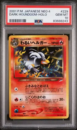 2001 Pokemon Japanese Neo Destiny Dark Houndoom #229 PSA 10 - Image 1