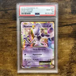 Pokemon 2016 XY Evolutions 52/108 MEWTWO EX PSA 10 GEM MINT - Image 1