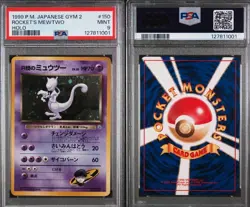 1999 Pokemon Japanese Gym 2 Rockets Mewtwo Holo #150 PSA 9 MINT - Slight Swirl - Image 3