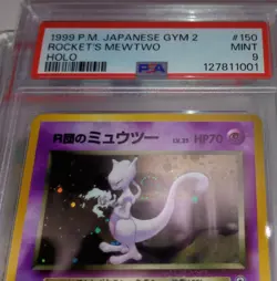 1999 Pokemon Japanese Gym 2 Rockets Mewtwo Holo #150 PSA 9 MINT - Slight Swirl - Image 4