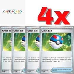 4 x Great Ball 183/193 - SV02: Paldea Evolved (PAL) - Playset - Pokemon TCG - Image 1