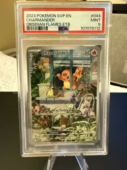 PSA 9 - 2023 Pokemon Obsidian Flames ETB CHARMANDER Black Star Promo #044 - Image 1