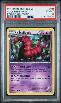 2011 Pokemon Black and White Scolipede 40/98 Holo Cracked Ice EX-MT PSA 6 - Image 1