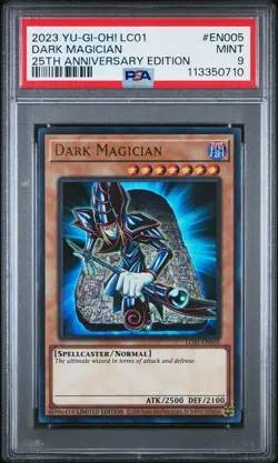 2023 YU-GI-OH! LC01-LEGEND COLL: 25TH ANV ED #EN005 DARK MAGICIAN PSA 9 - Image 1