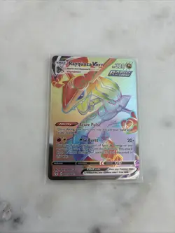 Pokemon Rayquaza VMAX Rapid Strike Trading Card Holo Rare (Mint Condition) - Image 1
