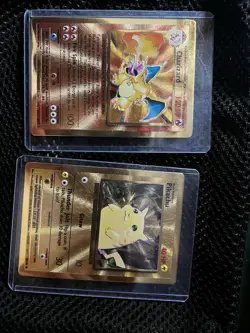 Pokemon Celebrations Gold Metal Charizard & Pikachu Cards 25th Anniversary Base - Image 1