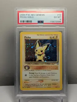 PSA 6 EX-MT Pichu Neo Genesis Holo Rare Pokemon Card 12/111 (Swirl!!) - Image 1