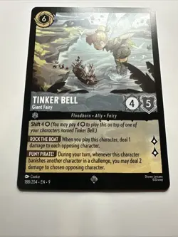 Tinker Bell - Giant Fairy 188/204 Fabled Regular Disney Lorcana Card NM - Image 3