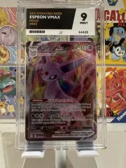 Pokemon Card Espeon VMAX 065/203 Full Art Evolving Skies ACE 9 Slab UK location - Image 1