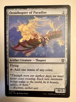 Ornithopter of Paradise - Aetherdrift Commander (DRC) - (Near Mint NM) MTG Magic - Image 1