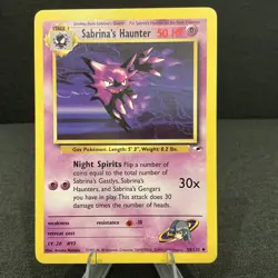 Sabrina's Haunter 58/132 Gym Heroes LP Vintage Pokemon TCG Card - Image 1