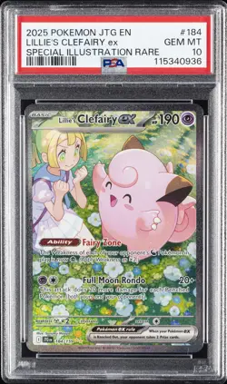 2025 POKEMON JTG EN-JOURNEY TOGETHER #184 LILLIE'S CLEFAIRY EX PSA 10 - Image 1