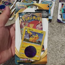 Pokemon TCG Sword & Shield Darkness Ablaze Booster Pack Pikachu + Coin SWSH039 - Image 1