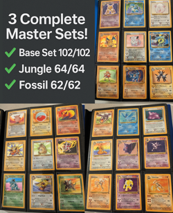 Pokemon Master Set 100% Complete Base Set 102/102 Jungle 64/64 Fossil 62/62 - Image 1