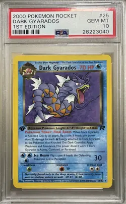 PSA 10 Dark Gyarados #25 1st Edition Pokemon Rocket English 2000 - Image 1