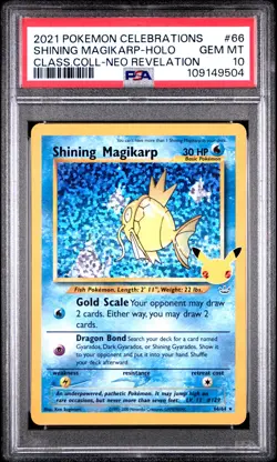 2021 POKEMON CELEBRATIONS CLASSIC COLL #66 SHINING MAGIKARP-HOLO PSA 10 - Image 1