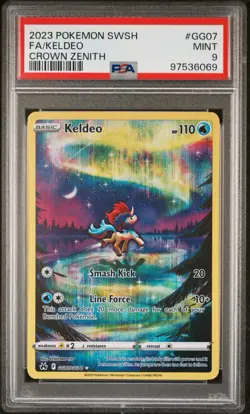 2023 POKEMON SWORD & SHIELD CROWN ZENITH #GG07 FULL ART/KELDEO PSA 9 - Image 1
