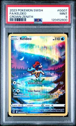 2023 POKEMON SWORD & SHIELD CROWN ZENITH #GG07 FULL ART/KELDEO PSA 9 - Image 1