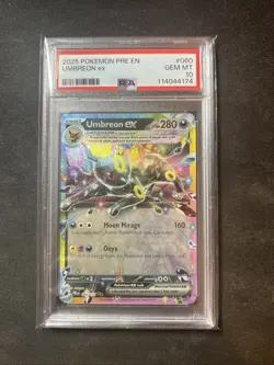 2025 POKEMON PRE EN-PRISMATIC EVOLUTIONS #060 UMBREON EX PSA 10 GEM MT - Image 1