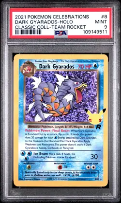 2021 POKEMON CELEBRATIONS CLASSIC COLL #8 DARK GYARADOS-HOLO PSA 9 - Image 1