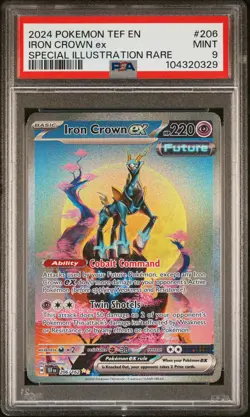 2024 POKEMON TEF EN-TEMPORAL FORCES #206 IRON CROWN EX PSA 9 - Image 1