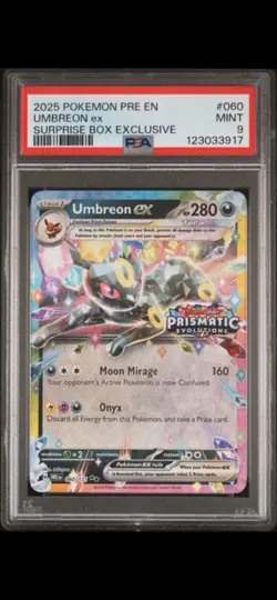 2025 POKEMON PRE EN-PRISMATIC EVOLUTIONS #060 UMBREON EX SURPRISE BOX EXCLUSIVE - Image 1