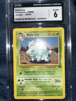 1999 POKEMON JUNGLE #40 NIDORINA CGC 6 - Image 1