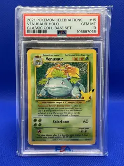 2021 Pokemon Celebrations Classic Collection Base Set #15 Venusaur Holo PSA 10 - Image 1