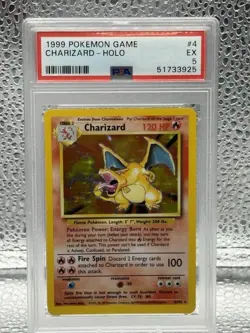 Charizard 4/102 PSA 5 EX 1999 Base Set Holo Pokemon WoTC Vintage English PSA 5 - Image 1