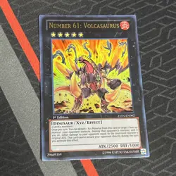 Number 61: Volcasaurus [1st Edition] ZTIN-EN002 YuGiOh Zexal Collection Tin - Image 2