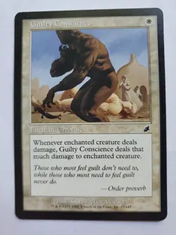 MTG Magic The Gathering Card Guilty Conscience Enchant Creature White Scourge - Image 1