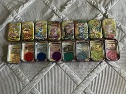 Pokemon Eeveelutions Prismatic Evolutions 8 Mini Tin Set Promos W/ Tokens Cards - Image 1