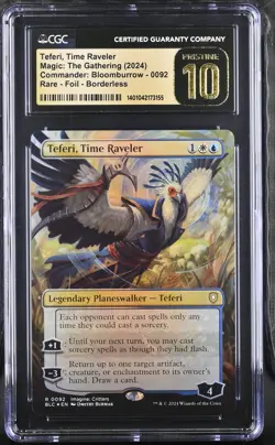 TEFERI, TIME RAVELER Bloomburrow Borderless Foil Rare CGC 10 MTG [Nostalgium] - Image 1