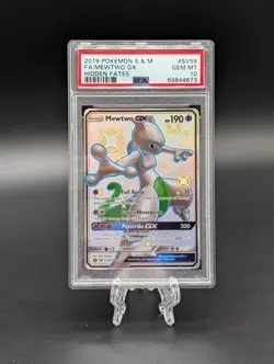 Pokemon Mewtwo GX SV59/SV94 Sun & Moon Hidden Fates Shiny Vault PSA 10 - Image 1