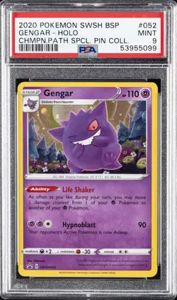 2020 POKEMON SWSH BLACK STAR PROMO #052 GENGAR-HOLO PSA 9 - Image 1